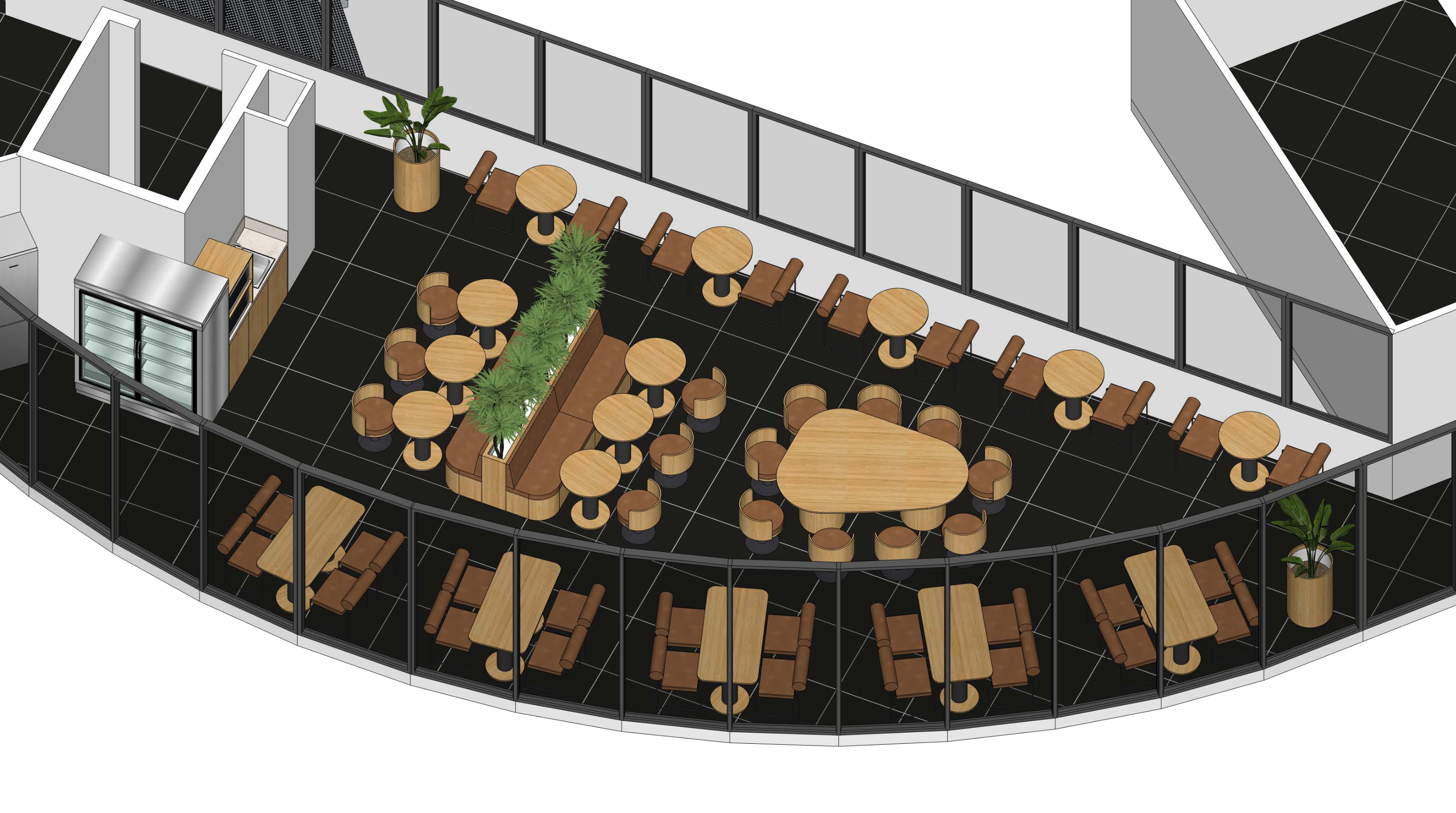 Vue 3D de l’implantation de la nouvelle cafétéria